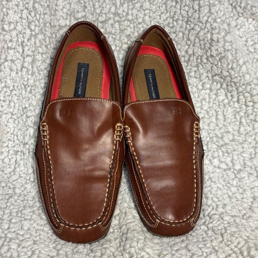 Tommy Hilfiger Mens Dathan Brown Loafers Driving Shoes Wide Width 9W TMDATHAN-SC